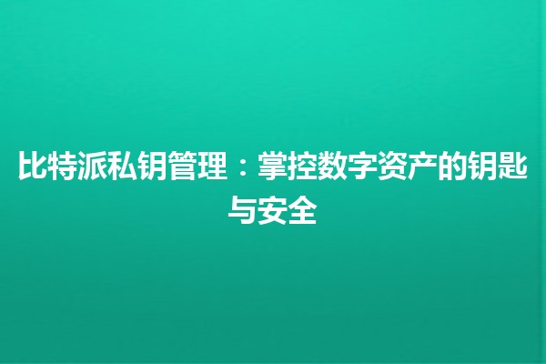 比特派私钥管理：掌控数字资产的钥匙与安全